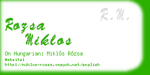 rozsa miklos business card
